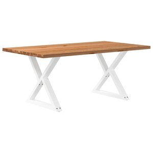 vidaXL Table à manger marron clair bois de chêne massif rectangulaire