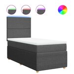 vidaXL Sommier à lattes de lit et matelas Gris foncé 90x190 cm Tissu