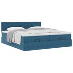 vidaXL Cadre de lit ottoman avec matelas bleu foncé 200x200 cm velours