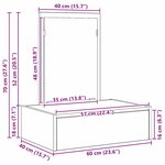 vidaXL Table de Toilette Blanc 60 x 40 x 70 cm Bois d'ingénierie