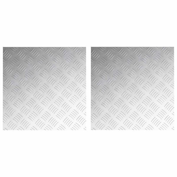 vidaXL Nez de marche Carré 2 Pièces Argenté 50 x 50 cm Aluminium
