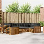 vidaXL Ensemble de canapés d'extérieur 6 Pièces Naturel et Anthracite