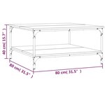 vidaXL Table basse noir 80x80x40 cm bois d'ingénierie