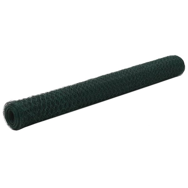vidaXL Grillage Acier avec revêtement en PVC 25x1 2 m Vert