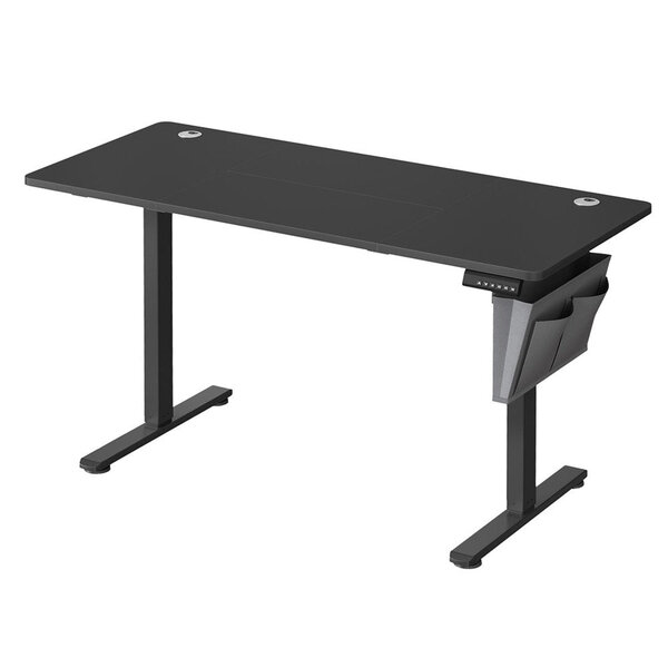 Bureau électrique assis-debout bureau réglable en hauteur 60 x 120 x (72-120) cm 4 hauteurs mémorisables pochette de rangement pour bureau noir 12_0004578