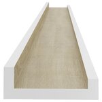 vidaXL Étagères murales 4 Pièces blanc et chêne sonoma 100x9x3 cm