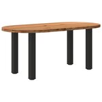 vidaXL Table à manger marron clair bois de chêne massif ovale