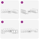 vidaXL Ensemble de canapés d'extérieur 9 pc Naturel et noir