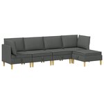 vidaXL Canapé modulaire avec rangement 5 pc Gris foncé Tissu