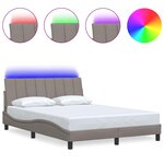 vidaXL Cadre de lit sans matelas taupe 140x190 cm tissu