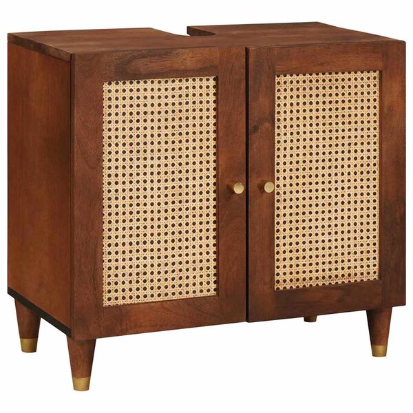 vidaXL Armoire d'évier avec étagère avec porte Marron 62 x 33 x 58 cm