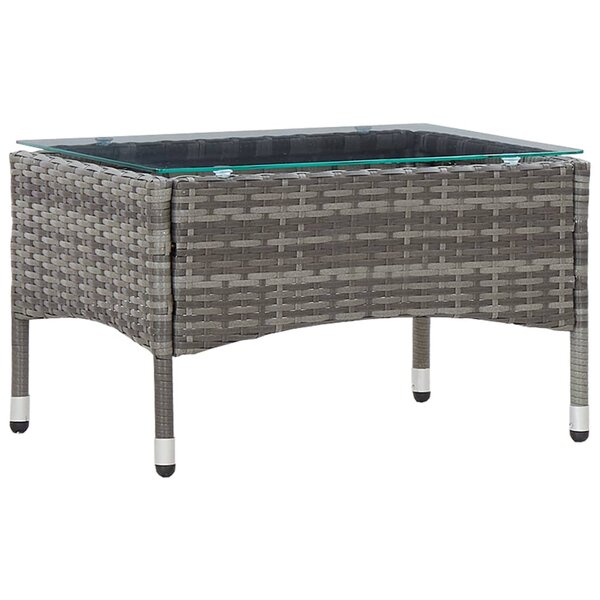 vidaXL Table basse Gris 60x40x36 cm Résine tressée