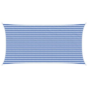 vidaXL Voile d'ombre 2 5 x 5 m HDPE Rectangulaire Bleu et Blanc