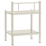 vidaXL Table de chevet Blanc/transparent 45x34 5x60 5cm Métal et verre