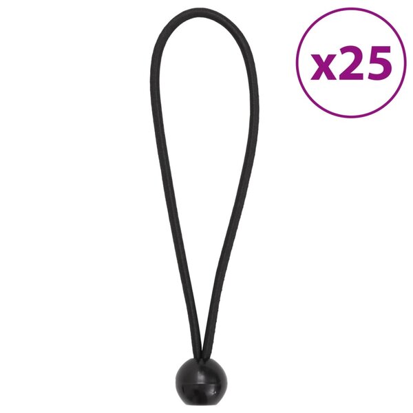 vidaXL Cordes élastiques avec balles 25 Pièces 21x0 5 cm