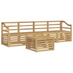 vidaXL Ensemble de canapés d'extérieur 5 pc Blanc Bois d'Acacia Massif