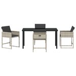 vidaXL Ensemble de salle à manger de jardin 5 pièces avec coussins en poly rattan gris clair