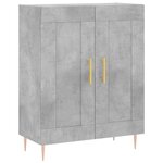 vidaXL Buffet haut Gris béton 69 5x34x180 cm Bois d'ingénierie