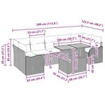 vidaXL Set de canapé de jardin 8 pièces avec des coussins en poly rotin beige et acacia.