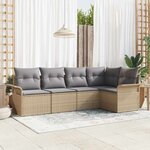 vidaXL Ensemble de canapé de jardin 5 Pièces 242.5 x 132.5 x 85 cm