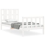 vidaXL Cadre de lit sans matelas blanc 100x200 cm bois de pin massif