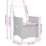 vidaXL Ensemble de bistro de jardin 11 Pièces coussins beige poly rotin