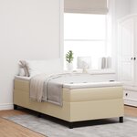vidaXL Lit avec sommier et matelas Vert clair Gris 100x200 cm Tissu en velours côtelé