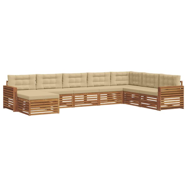 vidaXL Ensemble de canapés d'extérieur 8 Pièces Naturel et Beige