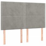 vidaXL Têtes de lit 4 Pièces Gris clair 72x5x78/88 cm Velours