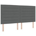 vidaXL Lit à ressorts avec tête de lit Gris foncé 200 x 180 cm tissu