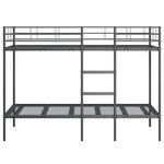 vidaXL Lit superposé sans matelas noir 100x200 cm acier