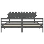 vidaXL Cadre de lit sans matelas gris 200x200 cm bois massif