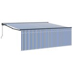 vidaXL Auvent Rétractable Bleu et Blanc 400 × 300 cm