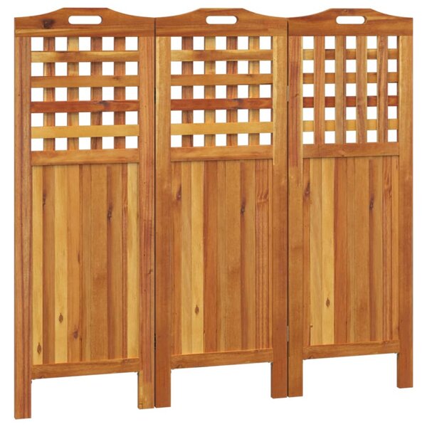 vidaXL Cloison de séparation 3 panneaux 121 5x2x115 cm Bois d'acacia