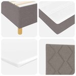 vidaXL Lit à ressorts avec matelas gris foncé 90x190 cm Taupe