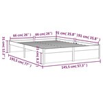 vidaXL Cadre de lit Gris Bois massif 140x190 cm