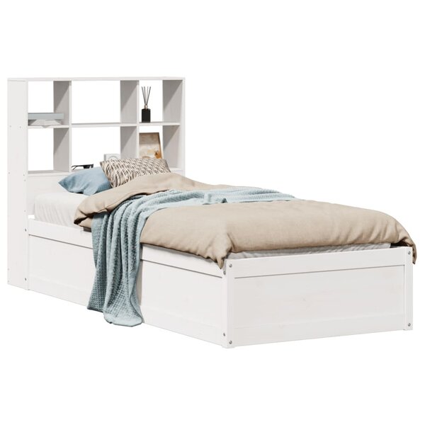 vidaXL Cadre de lit sans matelas blanc 90x190 cm bois de pin massif