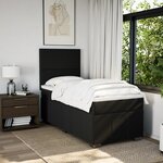 vidaXL Sommier à lattes de lit avec matelas Noir 90x190 cm Tissu