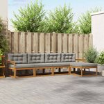 vidaXL Ensemble de canapés d'extérieur 5 pc Gris Naturel et Clair