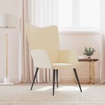 vidaXL Chaise de relaxation Crème Tissu