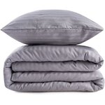 Parure de lit - housse de couette 220 x 240 + 2 taies d'oreiller 60 x 60  80  coton- Gris