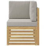 vidaXL Canapé d'angle extérieur Bois d'Acacia Massif Blanc