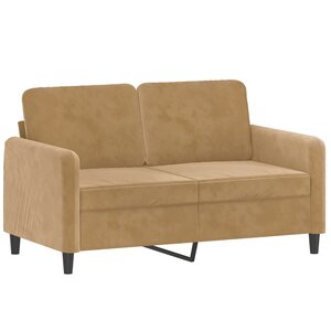 vidaXL Canapé à 2 places Marron 120 cm Velours