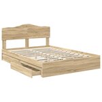 vidaXL Lit de Rangement Chêne Sonoma 150 x 200 cm Bois d'ingénierie