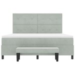vidaXL Lit à ressorts avec tête de lit Gris clair 200 x 180 cm Velours