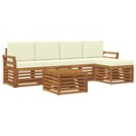 vidaXL Ensemble de canapés d'extérieur 6 pc Naturel et Crème