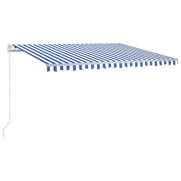 Vidaxl auvent manuel rétractable avec led 450x300 cm bleu et blanc