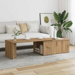 vidaXL Table basse chêne artisanal 150x50x35 cm bois d'ingénierie
