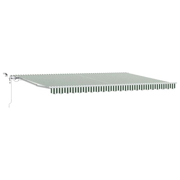 vidaXL Auvent Rétractable Vert et blanc 500 × 350 cm Tissu et Métal