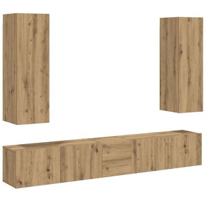 vidaXL Meubles TV muraux 5 Pièces chêne artisanal bois d'ingénierie